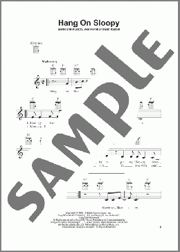 Hang On Sloopy(The McCoys) 楽譜 ウクレレ（弾き語り） ダウンロード