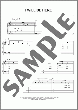 I Will Be Here(Steven Curtis Chapman) 楽譜 ピアノ（ソロ） ダウンロード