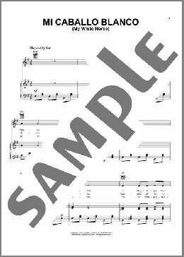 Mi Caballo Blanco (My White Horse)(Chilean Folksong) 楽譜 ピアノ & ボーカル & ギター ダウンロード