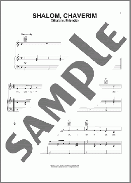 Shalom Chaveyrim (Shalom Friends)(Traditional) 楽譜 ピアノ & ボーカル & ギター ダウンロード