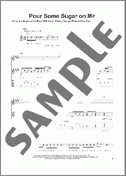 Pour Some Sugar On Me(Def Leppard) 楽譜 ギタースコア ダウンロード