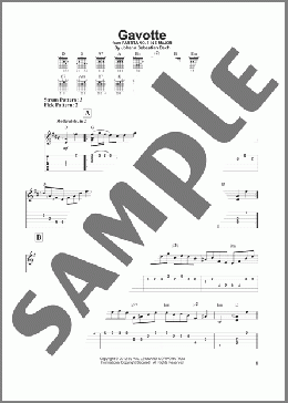 Gavotte(Johann Sebastian Bach) 楽譜 ギター（ソロ） ダウンロード