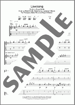 Lovesong(The Cure/Adele) 楽譜 ギター（ソロ） ダウンロード