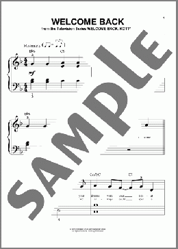 Welcome Back(John Sebastian) 楽譜 ピアノ（ソロ） ダウンロード