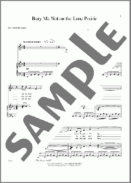 Bury Me Not On The Lone Prairie(E.H. Chapin) 楽譜 ピアノ & ボーカル ダウンロード
