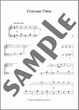 Chanson Triste(Pyotr Il'yich Tchaikovsky) 楽譜 ピアノ（ソロ） ダウンロード