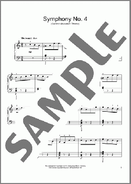 Symphony No. 4 In F Minor, Op. 36, Second Movement Excerpt(Pyotr Il'yich Tchaikovsky) 楽譜 ピアノ（ソロ） ダウンロード