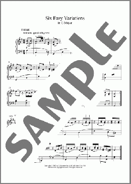 Six Variations In G Major, WoO 77(Ludwig van Beethoven) 楽譜 ピアノ（ソロ） ダウンロード