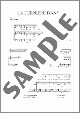 Derniere Danse(Henri Salvador) 楽譜 ピアノ & ボーカル ダウンロード