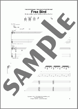 Free Bird(Lynyrd Skynyrd) 楽譜 ギター（ソロ） ダウンロード