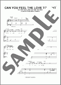 Can You Feel The Love Tonight (from The Lion King)(Tim Rice/Elton John/Jackie Evancho) 楽譜 ピアノ & ボーカル ダウンロード