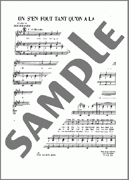 On S'en Fout Tant Qu'on A La Sante(Henri Salvador) 楽譜 ピアノ & ボーカル ダウンロード
