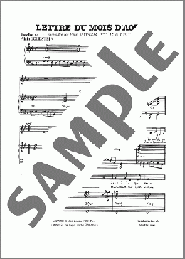 Lettre Du Mois D'aout(Henri Salvador) 楽譜 ピアノ & ボーカル ダウンロード