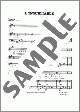 Inoubliable(Henri Salvador) 楽譜 ピアノ & ボーカル ダウンロード
