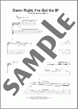 Damn Right, I've Got The Blues(Buddy Guy) 楽譜 ギタースコア ダウンロード