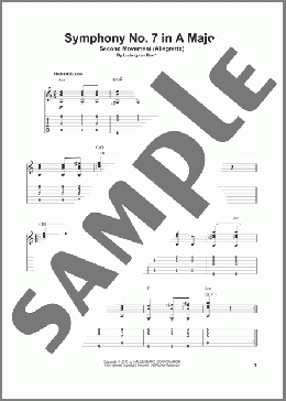 Symphony No. 7 In A Major, Second Movement (Allegretto)(Ludwig Van Beethoven) 楽譜 ギター（その他） ダウンロード