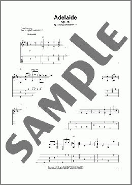 Adelaide, Op. 46(Ludwig Van Beethoven) 楽譜 ギター（その他） ダウンロード