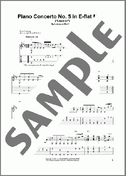 Piano Concerto No. 5 in E-flat Major (”Emperor”)(Ludwig Van Beethoven) 楽譜 ギター（その他） ダウンロード