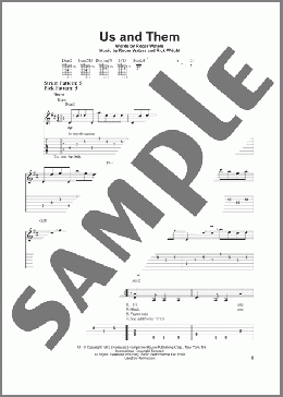 Us And Them(Pink Floyd/Roger Waters/Rick Wright) 楽譜 ギター（ソロ） ダウンロード