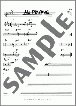 Au Privave(Charlie Parker) 楽譜 その他 ダウンロード
