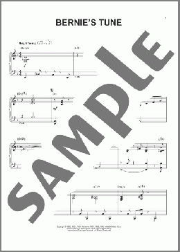 Bernie's Tune (arr. Brent Edstrom)(Mike Stoller) 楽譜 ピアノ（ソロ） ダウンロード
