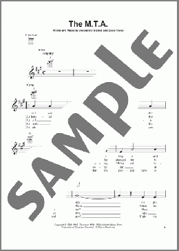 The M.T.A.(The Kingston Trio) 楽譜 ウクレレ（弾き語り） ダウンロード