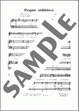 Propos Seditieux(Gilles Servat) 楽譜 ピアノ & ボーカル ダウンロード
