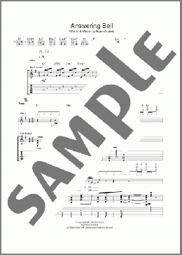 Answering Bell(Ryan Adams) 楽譜 ギター（ソロ） ダウンロード