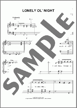 Lonely Ol' Night(John Mellencamp) 楽譜 ピアノ（ソロ） ダウンロード