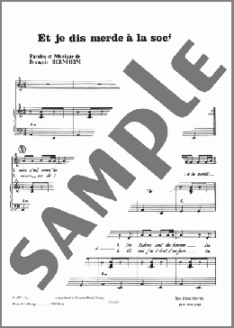 Et Je Dis Merde A La Societe(Francois Bernheim) 楽譜 ピアノ & ボーカル ダウンロード