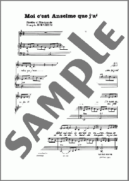 Moi C'est Anselme Que J'aime(Francois Bernheim) 楽譜 ピアノ & ボーカル ダウンロード