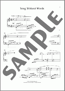 Song Without Words(Carolyn Miller) 楽譜 ピアノ（ソロ） ダウンロード