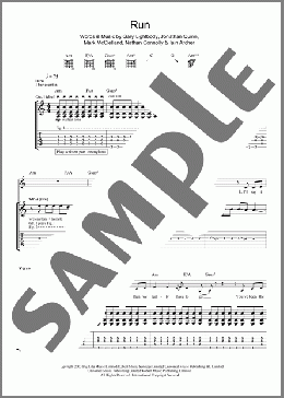 Run(Snow Patrol) 楽譜 ギター（ソロ） ダウンロード