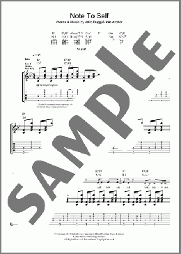 Note To Self(Jake Bugg) 楽譜 ギター（ソロ） ダウンロード