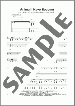 Animal I Have Become(Three Days Grace) 楽譜 ギタースコア ダウンロード