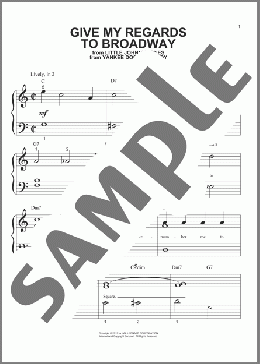 Give My Regards To Broadway(George M. Cohan) 楽譜 ピアノ（ソロ） ダウンロード
