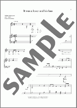 It Was A Lover And His Lass(Thomas Morley/William Shakespeare) 楽譜 ピアノ & ボーカル ダウンロード