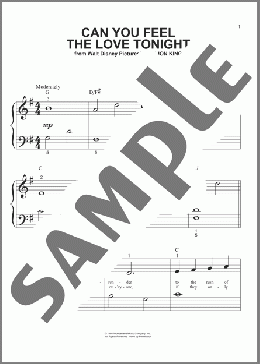 Can You Feel The Love Tonight (from The Lion King)(Tim Rice/Elton John) 楽譜 ピアノ（ソロ） ダウンロード