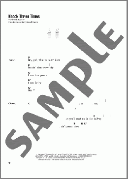 Knock Three Times(Dawn) 楽譜 ウクレレ（コード譜） ダウンロード