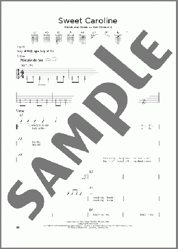 Sweet Caroline(Neil Diamond) 楽譜 ギターリード ダウンロード