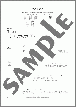 Melissa(Allman Brothers/The Allman Brothers Band) 楽譜 ギターリード ダウンロード