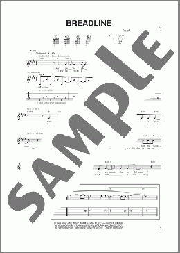Breadline(Megadeth) 楽譜 ギター（ソロ） ダウンロード