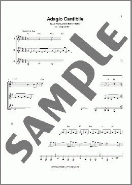 Adagio Cantabile(Ludwig Van Beethoven) 楽譜 ギターアンサンブル ダウンロード