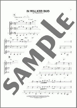 In Walked Bud(Thelonious Monk) 楽譜 ギターアンサンブル ダウンロード