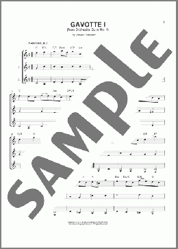 Gavotte 1(Johann Sebastian Bach) 楽譜 ギターアンサンブル ダウンロード