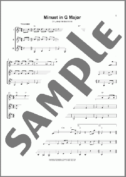 Minuet In G Major(Ludwig Van Beethoven) 楽譜 ギターアンサンブル ダウンロード