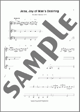 Jesu, Joy Of Man's Desiring(Johann Sebastian Bach) 楽譜 ギターアンサンブル ダウンロード
