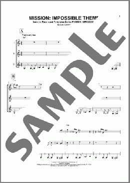 Mission: Impossible Theme(Adam Clayton and Larry Mullen) 楽譜 ギターアンサンブル ダウンロード