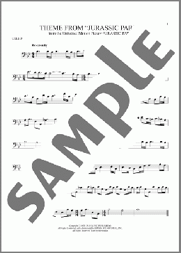 Theme From Jurassic Park(John Williams) 楽譜 チェロ ダウンロード