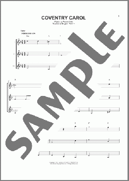 Coventry Carol(Robert Croo) 楽譜 ギターアンサンブル ダウンロード